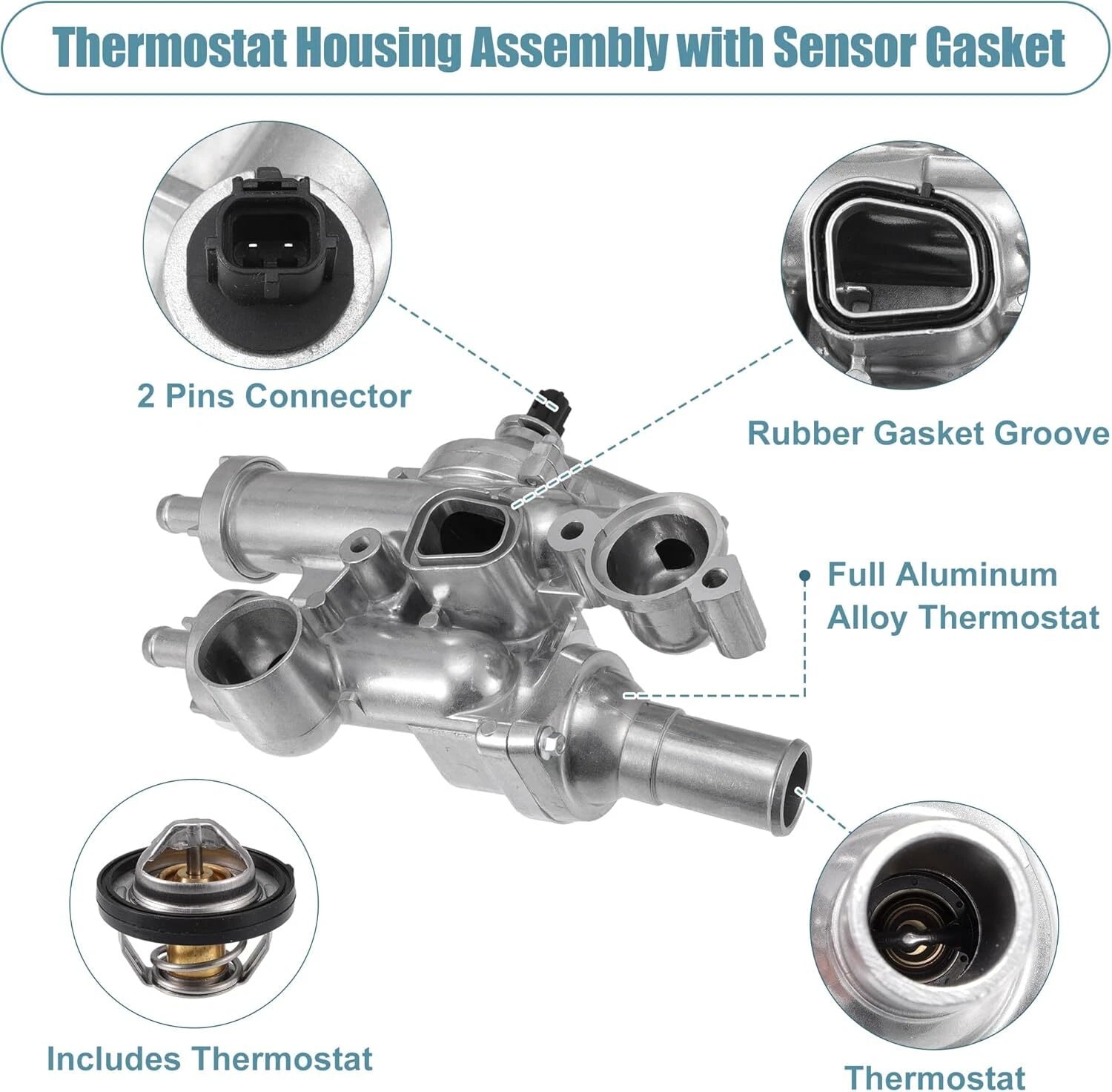 Upgraded Thermostat Housing Assembly for Dodge Journey (2009–2020), Avenger (2008–2014)
