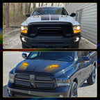 2X Sequential LED Hood Bezel Trim Driving Light for Dodge Ram 1500 (2010–2022)