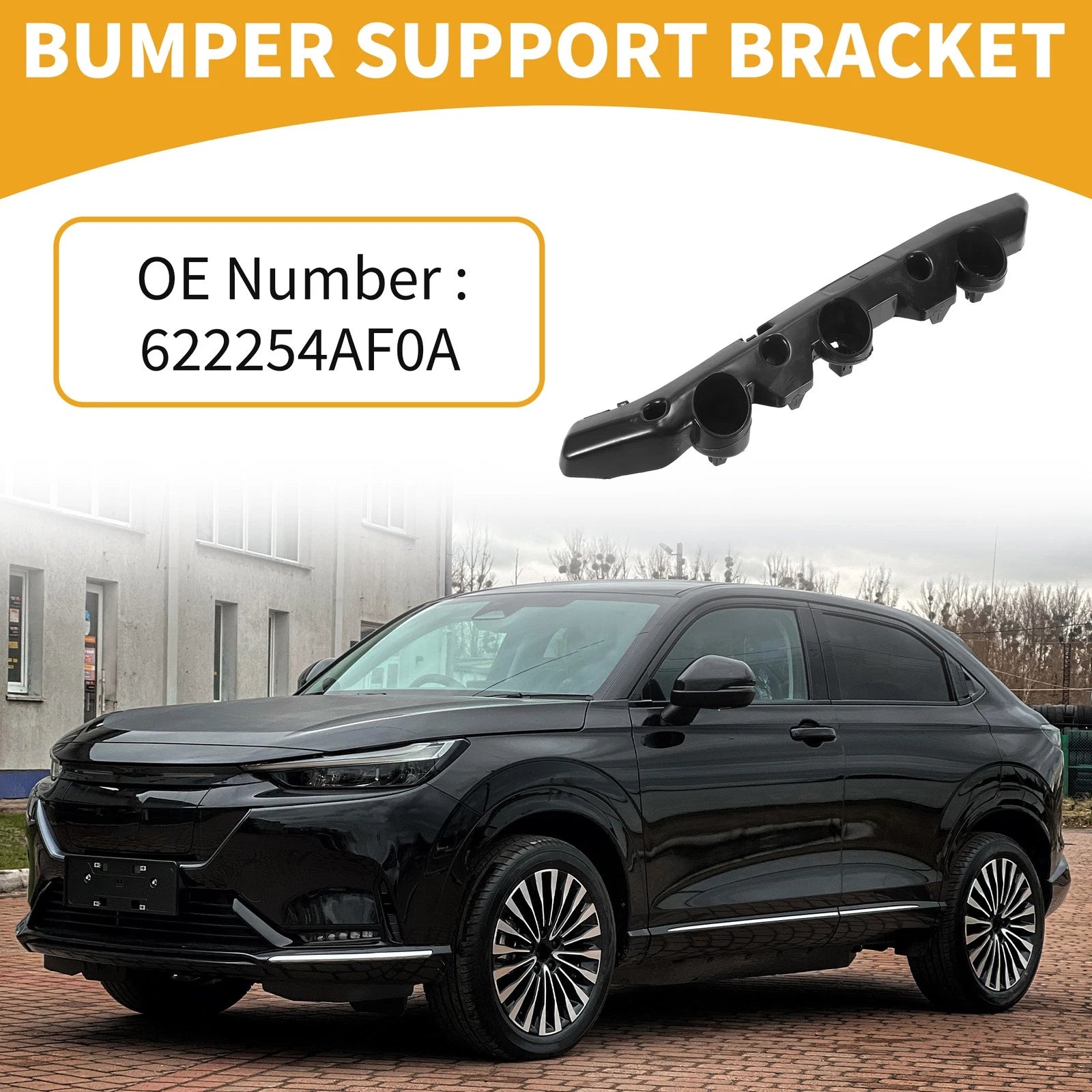 LH Front Bumper Support Bracket for Nissan Sentra (2016–2019) 1 Pc Black ABS
