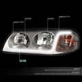 LED DRL Tube Chrome Amber Signal Headlights for Chevy Impala (2000–2005)