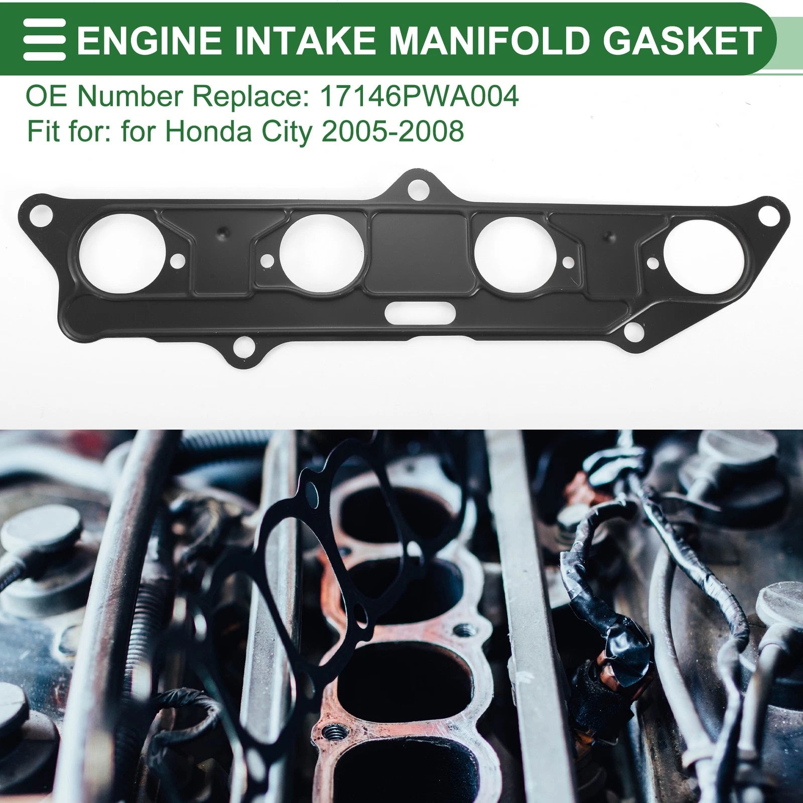 Engine Intake Manifold Gasket for Honda City (2005–2008) No.17146PWA004