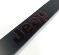 License Plate Frame Black w Red Outline Letters for Jeep Wrangler (2007–2024)