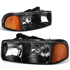 Black Housing Amber Corner Headlight Lamps for GMC Sierra 1500 Yukon (1999–2007)
