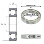 Deep Groove Ball Bearing 6914ZZ for Scooter Skateboard (P5, 70x100x16mm)