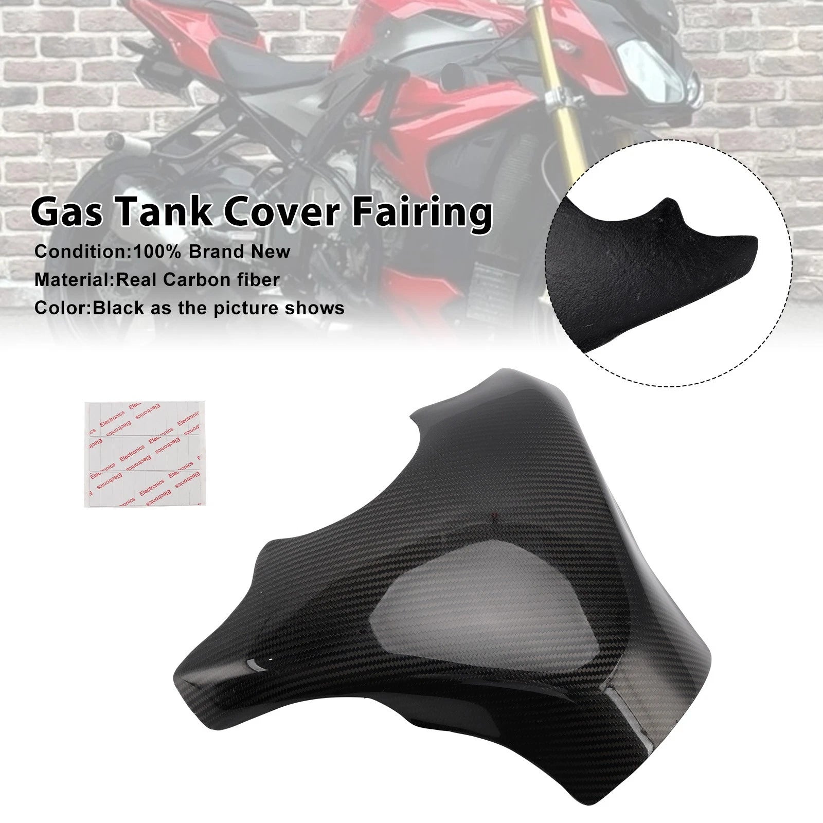 Carbon Fiber Tank Cover Fairing for BMW S1000RR (2010–2018), S1000R (2015–2018)