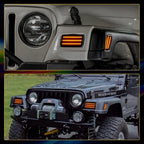 Set of 4 Amber Bumper Signal Fender Side Marker Lights for Jeep Wrangler TJ (1997–2006)