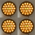 4 Inch Round LED Light Set with Smoked Lens for Pearl Amber Park (Set of 4)