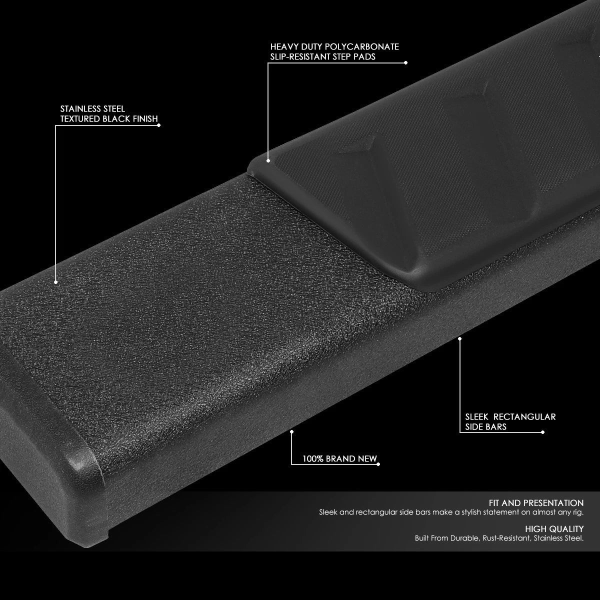 Set of 2 Running Boards for Toyota Tundra (2007–2021) - 4.5" Flat Step Bar