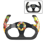 13-Inch Racing Steering Wheel for Model U Plaid (Graffiti Style)