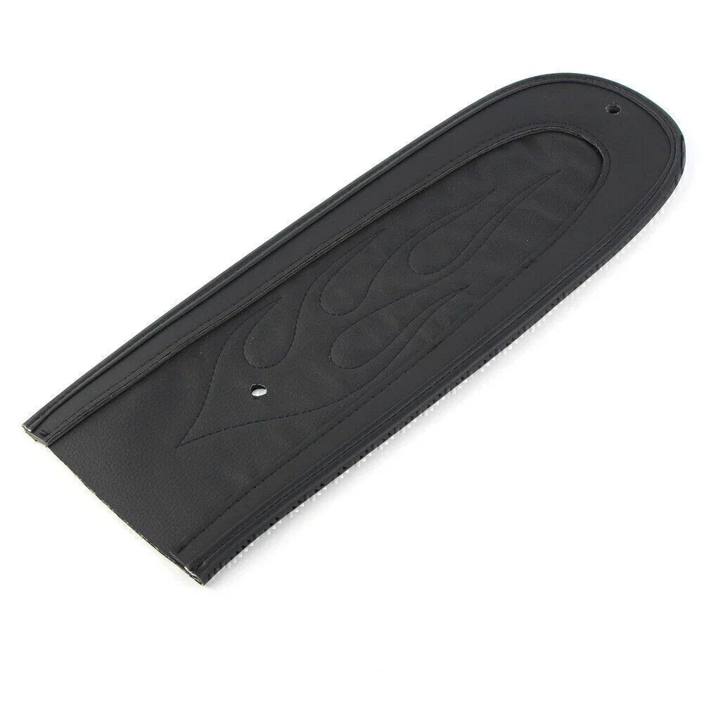 Black Flame Stitch PU Leather Rear Fender Bib for Harley Dyna (2006-2017)