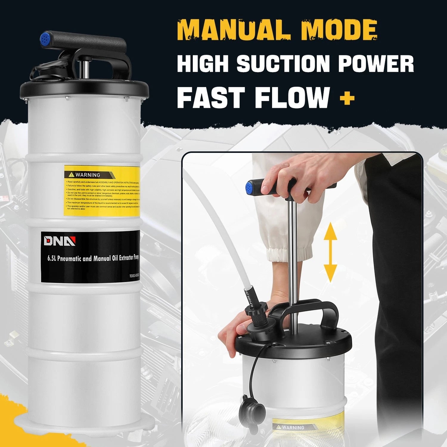 Oil Extractor Pump Tool Set for Brake Fluid Removal (6.5L)