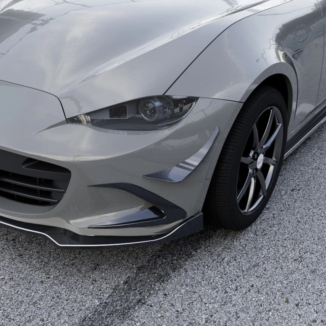 Carbon Look Front Bumper Side Fender Splitter Fin for Mazda MX-5 Miata (2016–2023)