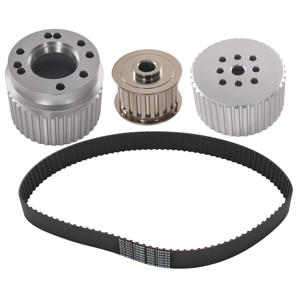 Billet Aluminum Gilmer Belt Drive Pulley Kit for Chevy SBC 400 (1969–1985)