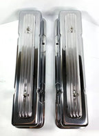 Rocket Finned Aluminum Valve Covers Tall Show Quality for Chevy SBC (1958–1986)