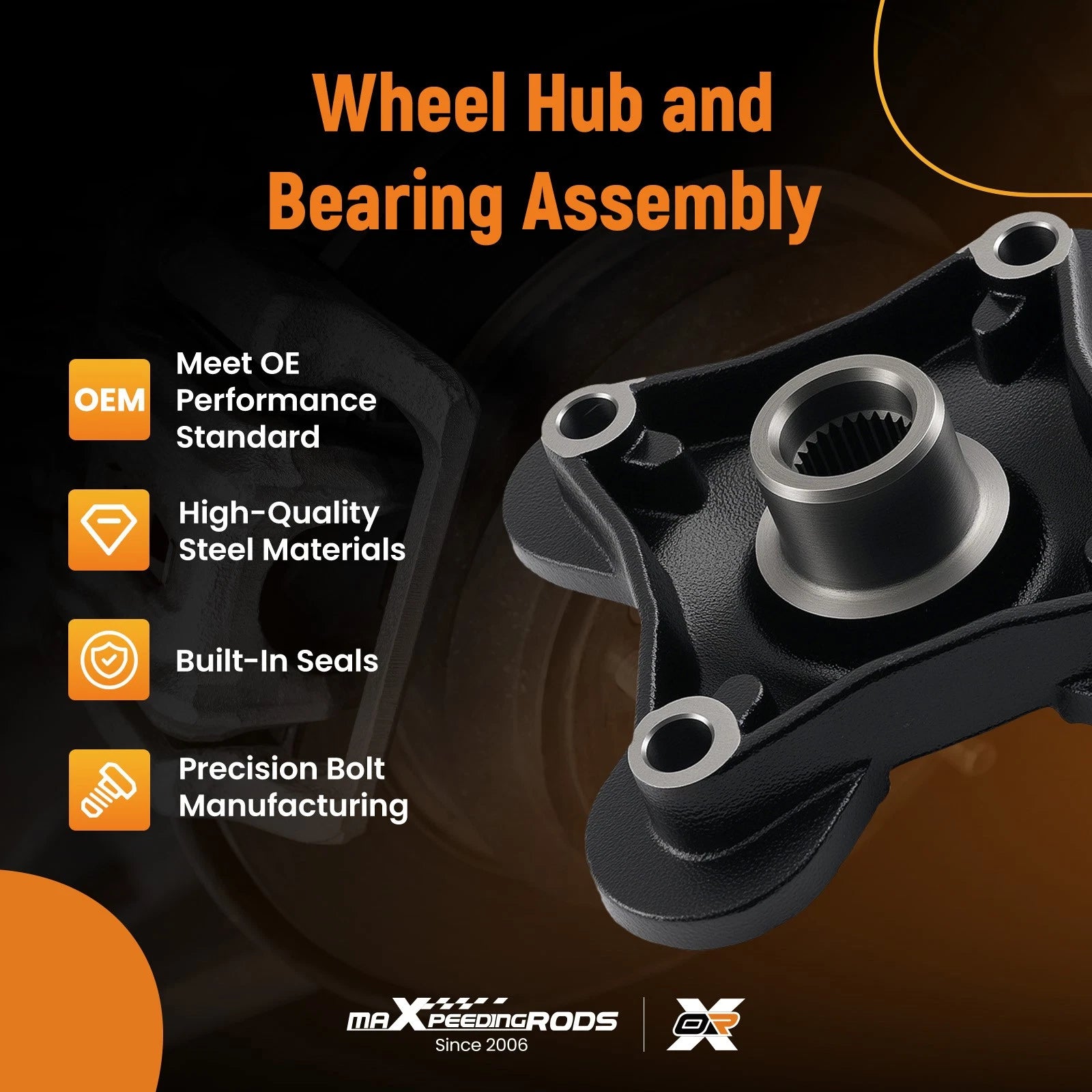 Front Rear Wheel Hub Set for Polaris RZR XP/XP4 Turbo (2018–2021) 5141353-067