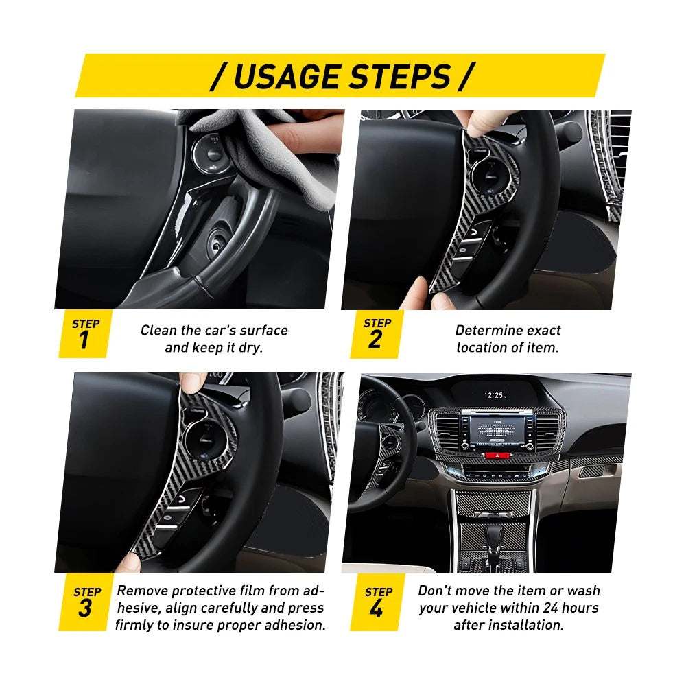 31Pcs Carbon Fiber Interior Trim Kit for Honda Accord (2013–2017)