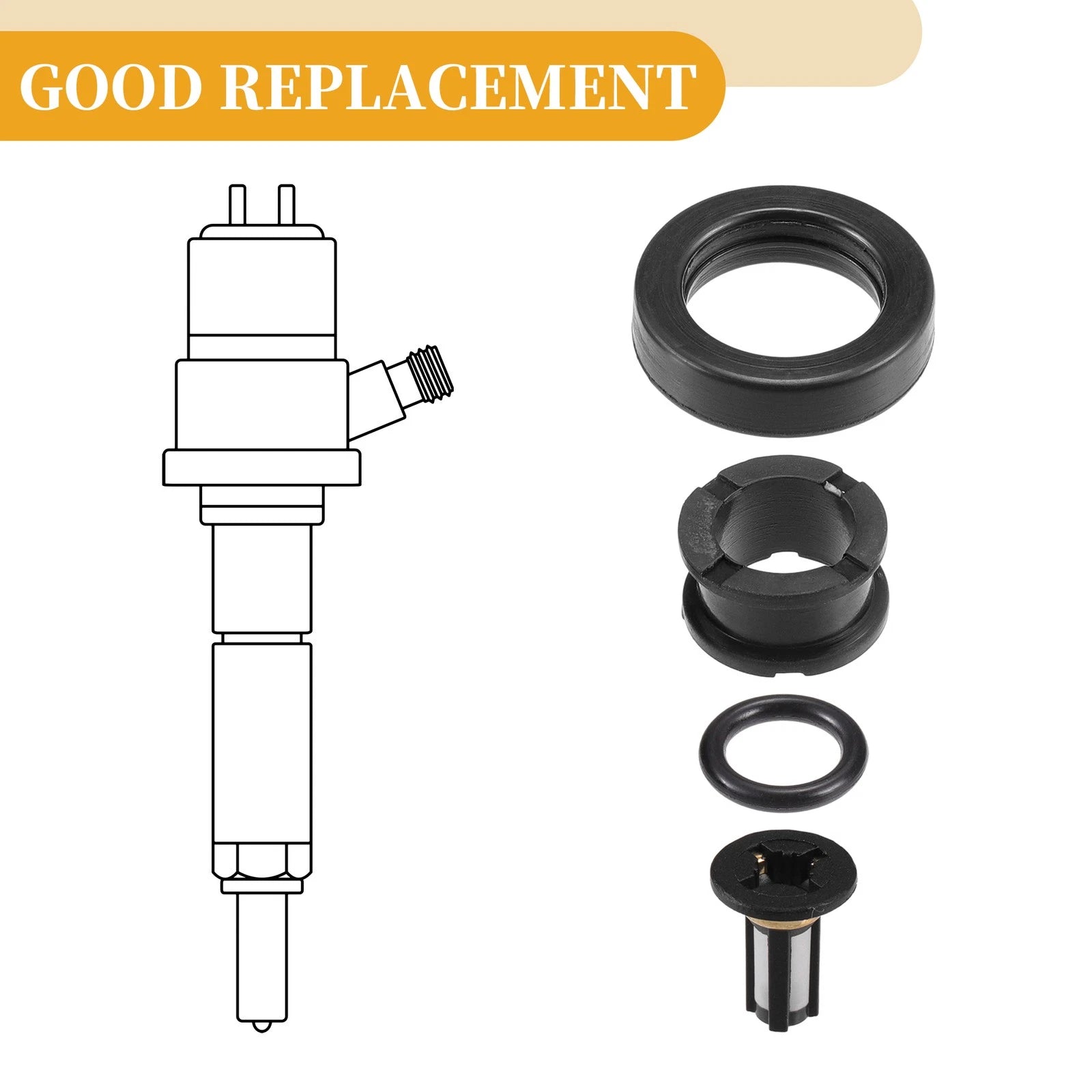 Set of 4 Fuel Injector Seal O Rings for Honda CRV (1999–2001) NBR Rubber