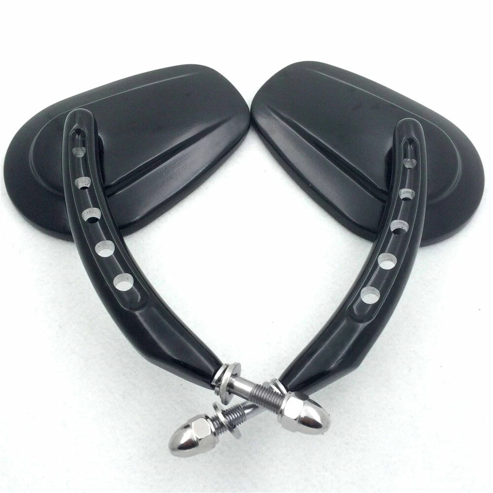 Black Big Side Mirrors 8mm for Harley Dyna Super Glide Convertible (2005–2017)