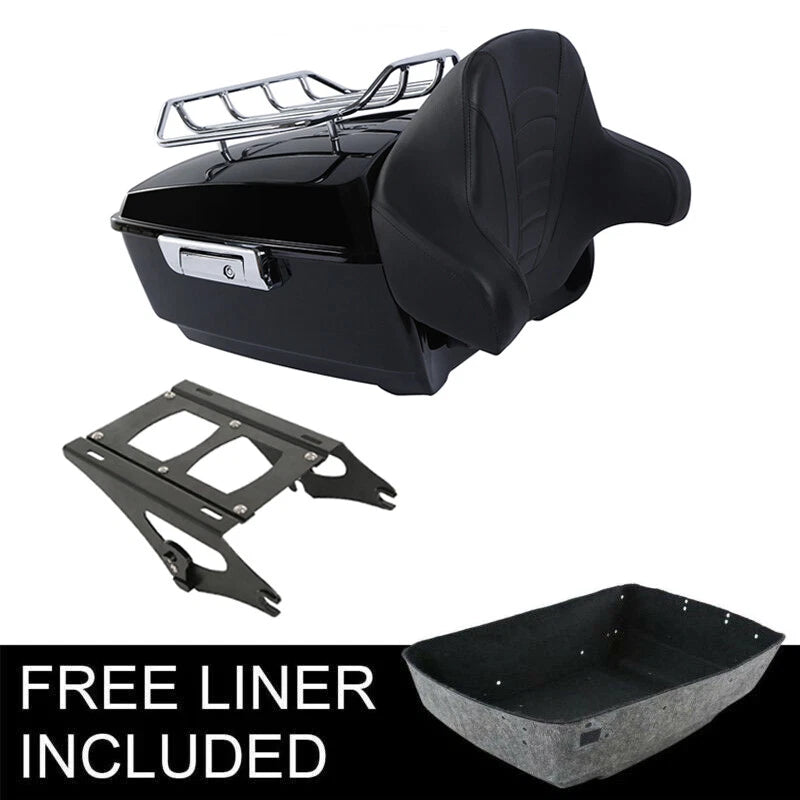 King Trunk Backrest Mount Rack for Harley Touring Street Glide (2014–2026)