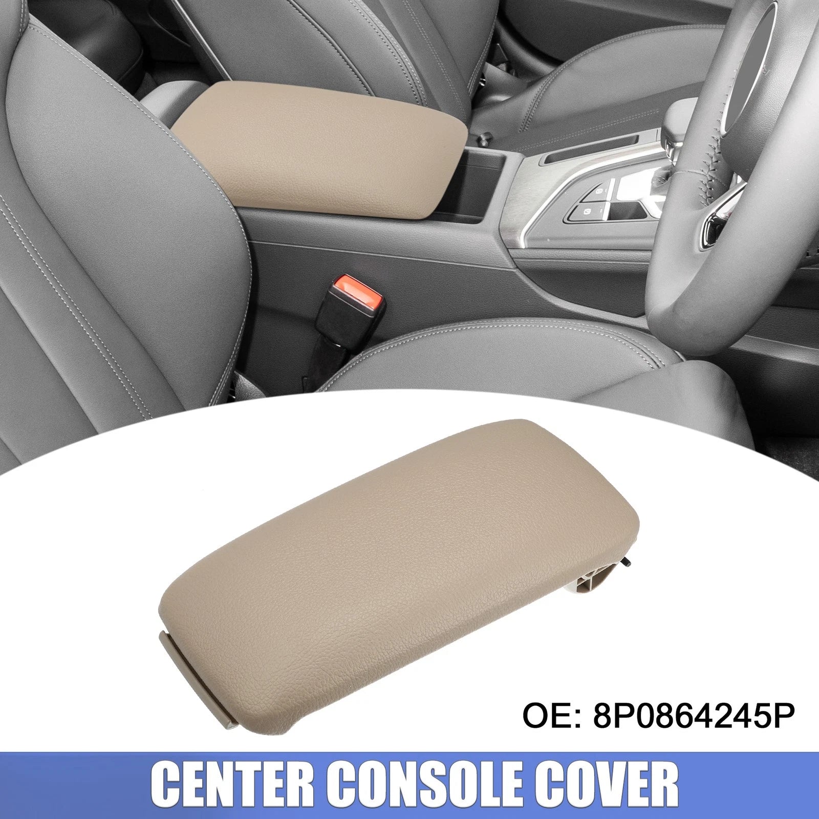 Center Console Cover Lid 8P0864245P for Audi A3 (2003–2012) Beige Armrest