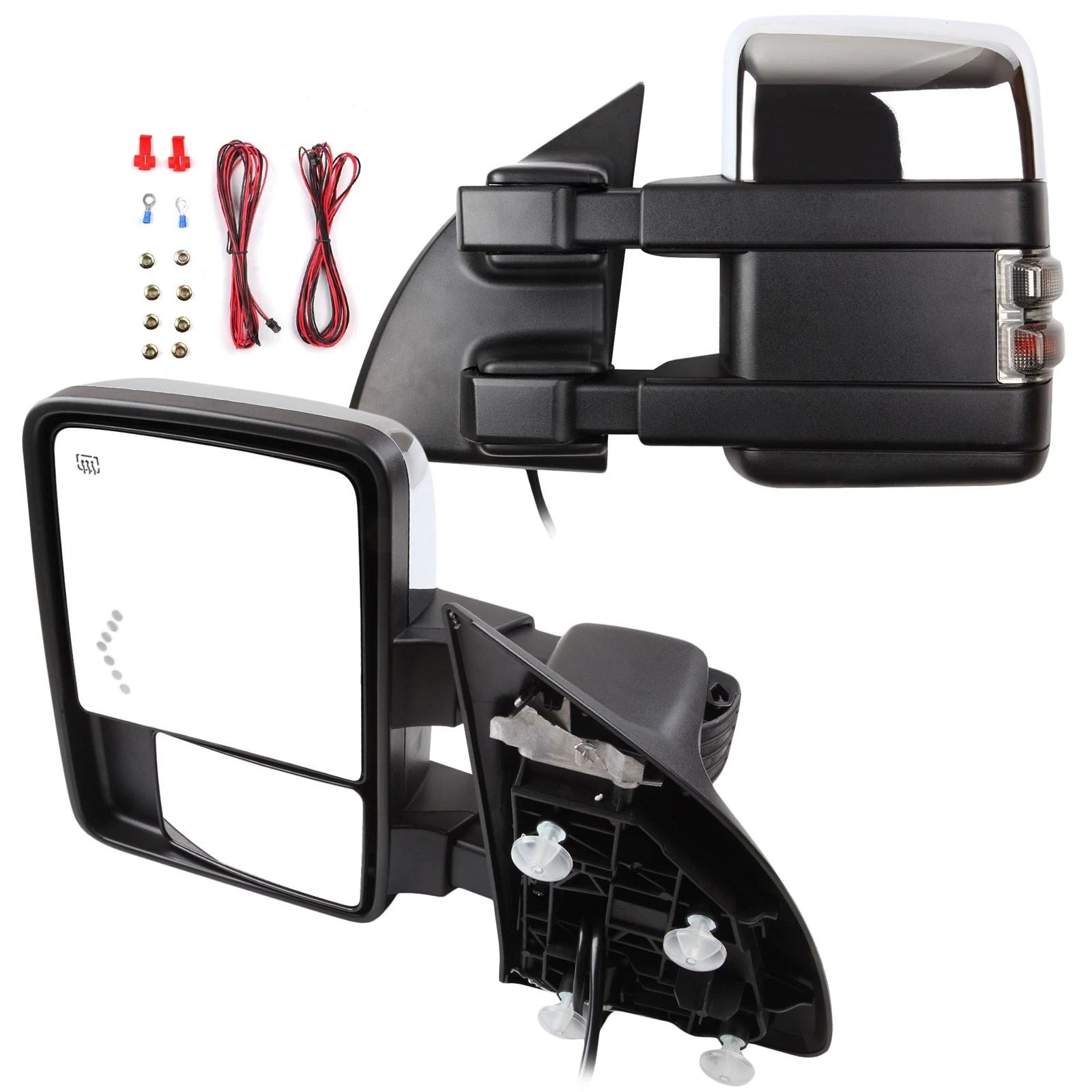 Chrome Power Heated Tow Mirrors for Ford F250-F550 (2003–2007)