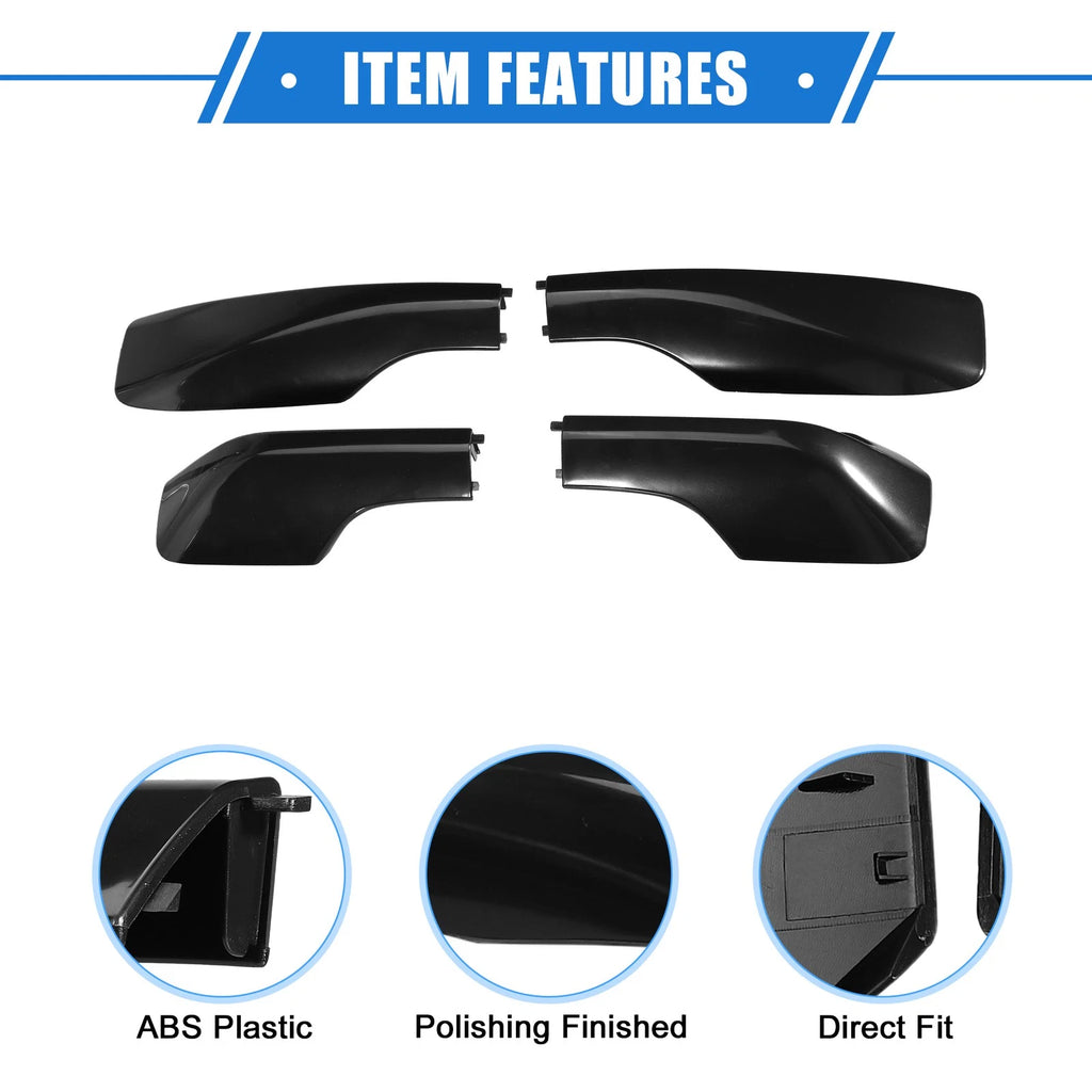 Set of 4 Roof Rack Side Rails End Cover Shells for Toyota RAV4 (2001–2005) Black