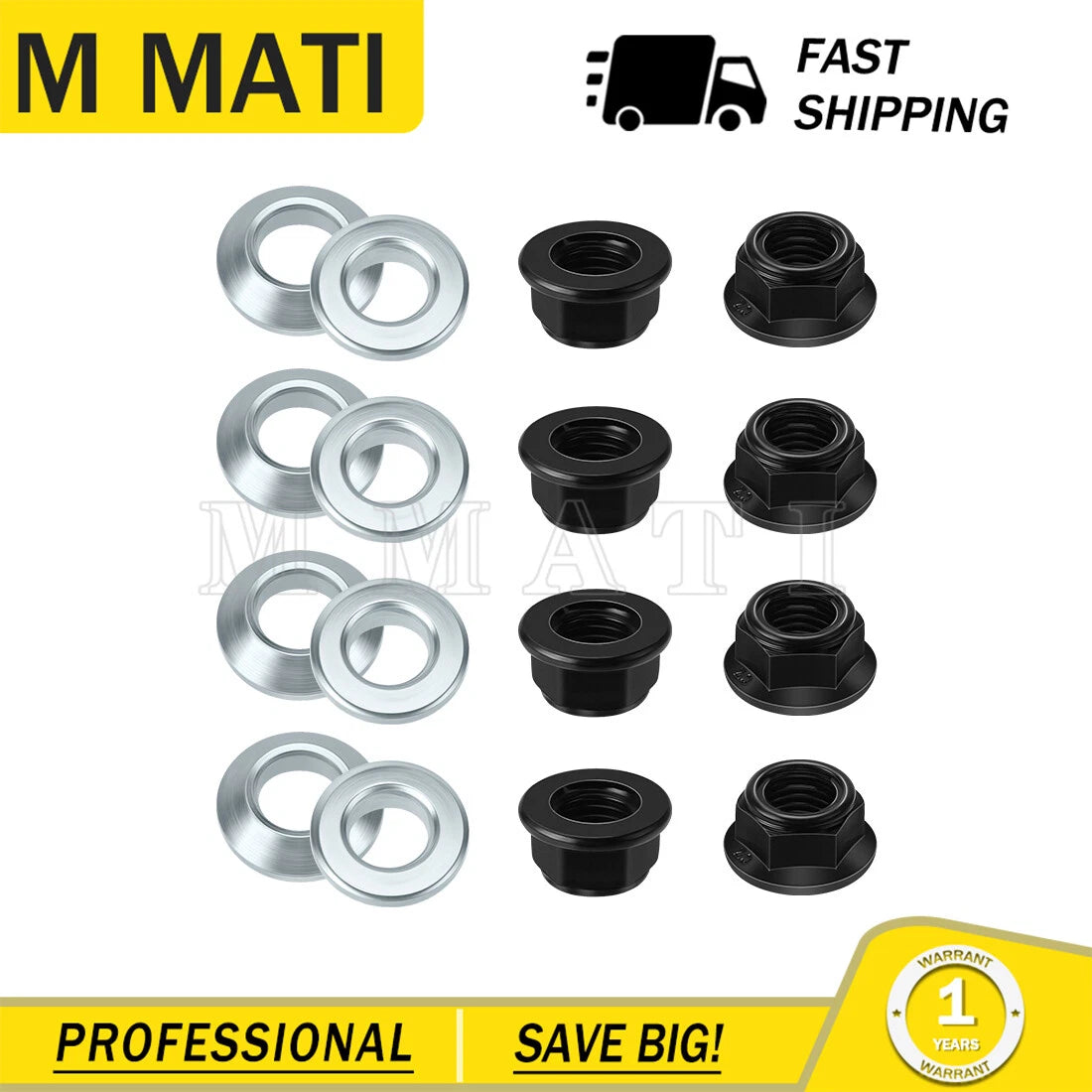 Set of 2 Wheel Hub Nuts for Suzuki LT-Z400 (2003–2007) LT-Z250 (2004–2008) 09140-10021