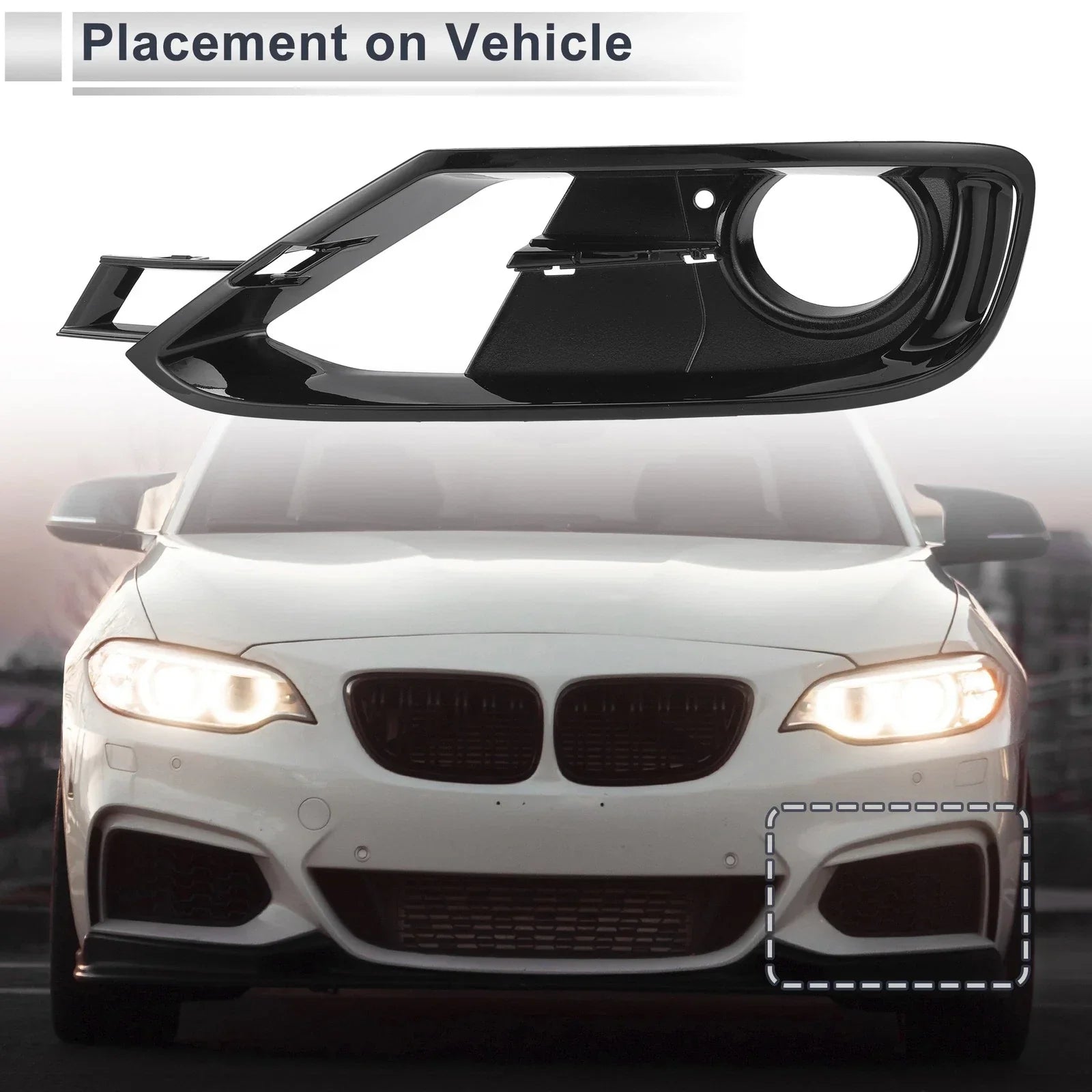 1pc Left Front Fog Light Grill for BMW F30 F31 (2011-2018)