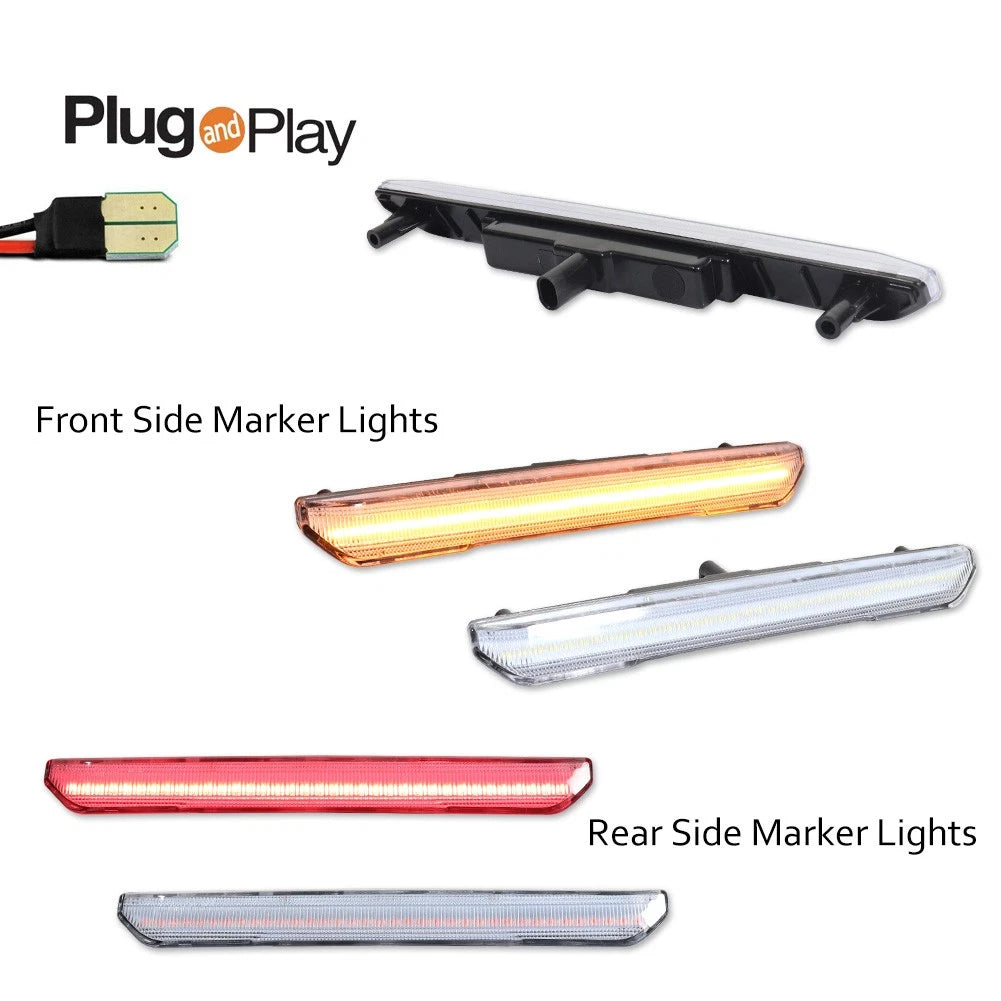 Set of 4 Clear Lens LED Side Marker Lamps for GMC Sierra 2500 3500