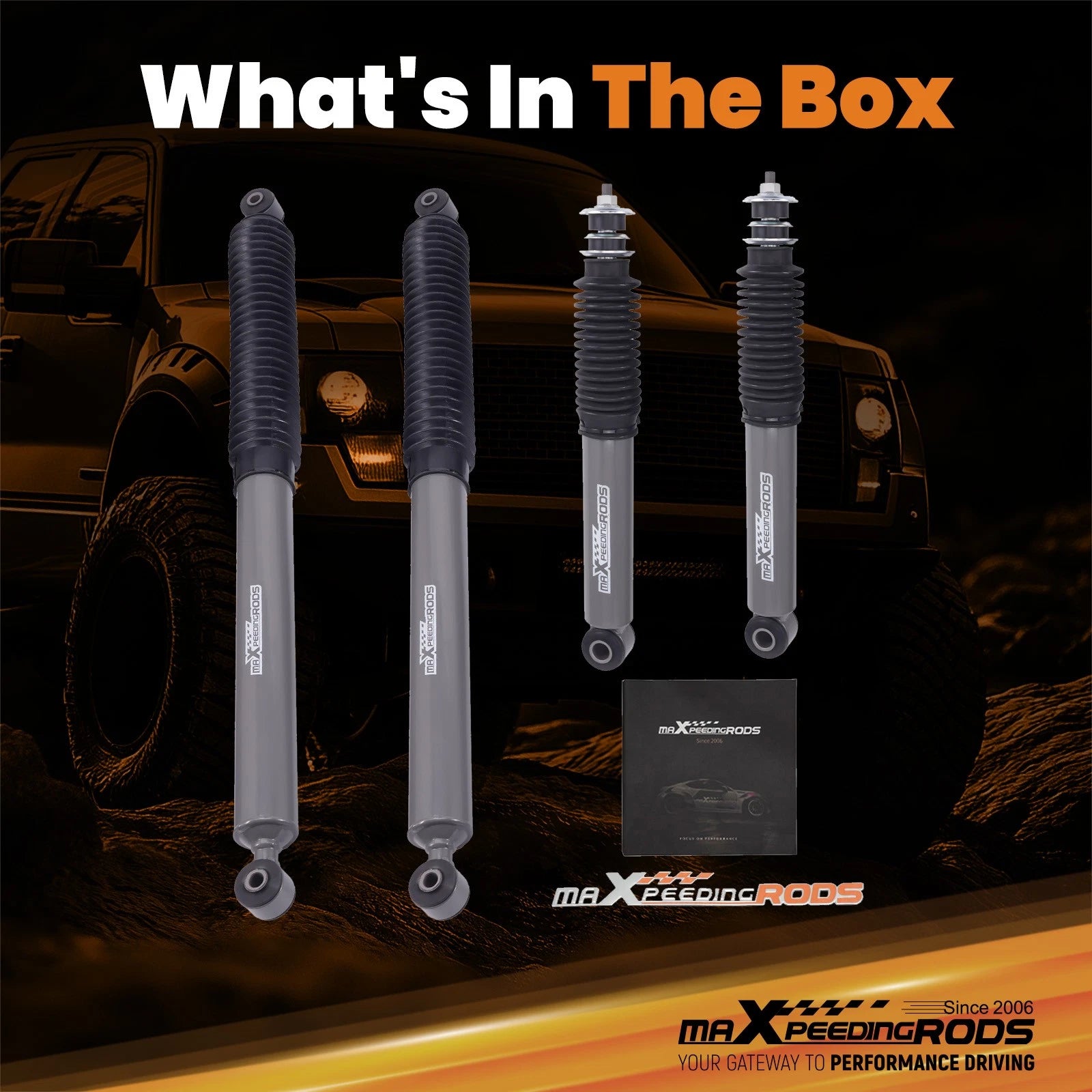 3" 5" Drop Shock Kit for Ford F150 F100 2WD (1980–1996)