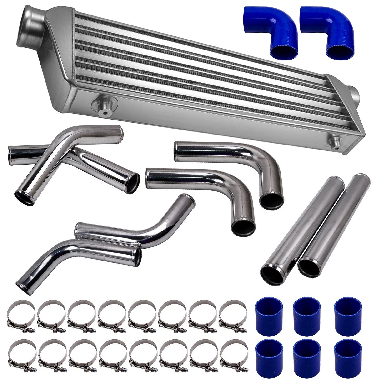 Universal Intercooler Kit for 27"–7"–2.5" with 2.5" Aluminum Pipe and Hose (2015–2020)