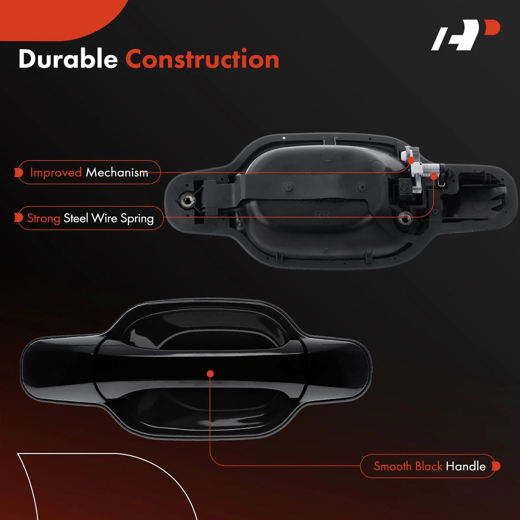 2X Rear Smooth Exterior Door Handle for Chevrolet Colorado (2004–2012)