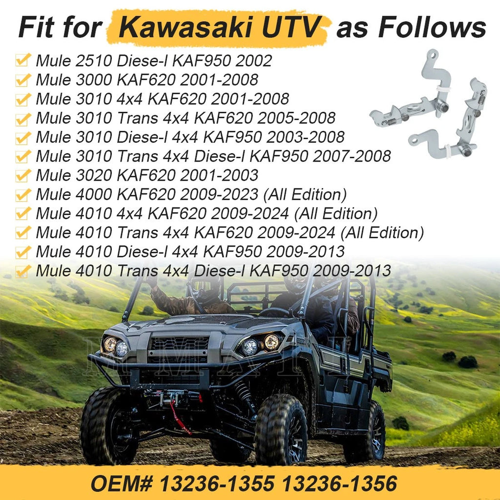 2 Rear Brake Lever Brackets for Kawasaki Mule 4010 KAF620 KAF950 (2009–2024)