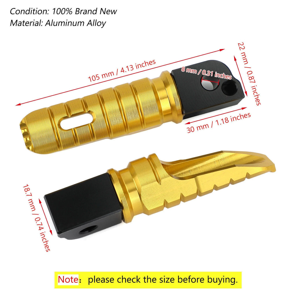 Rear Footrests Foot Pegs for BMW R Ninet F900R F900XR R1200R R1200RS R1250R (2014–2023) Gold