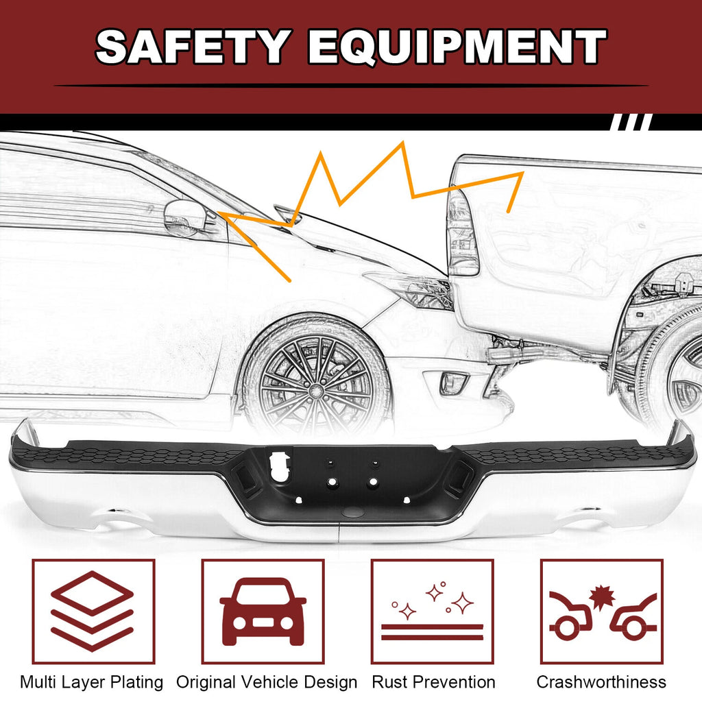 Chrome Rear Step Bumper for Dodge Ram 1500 (2009–2018)