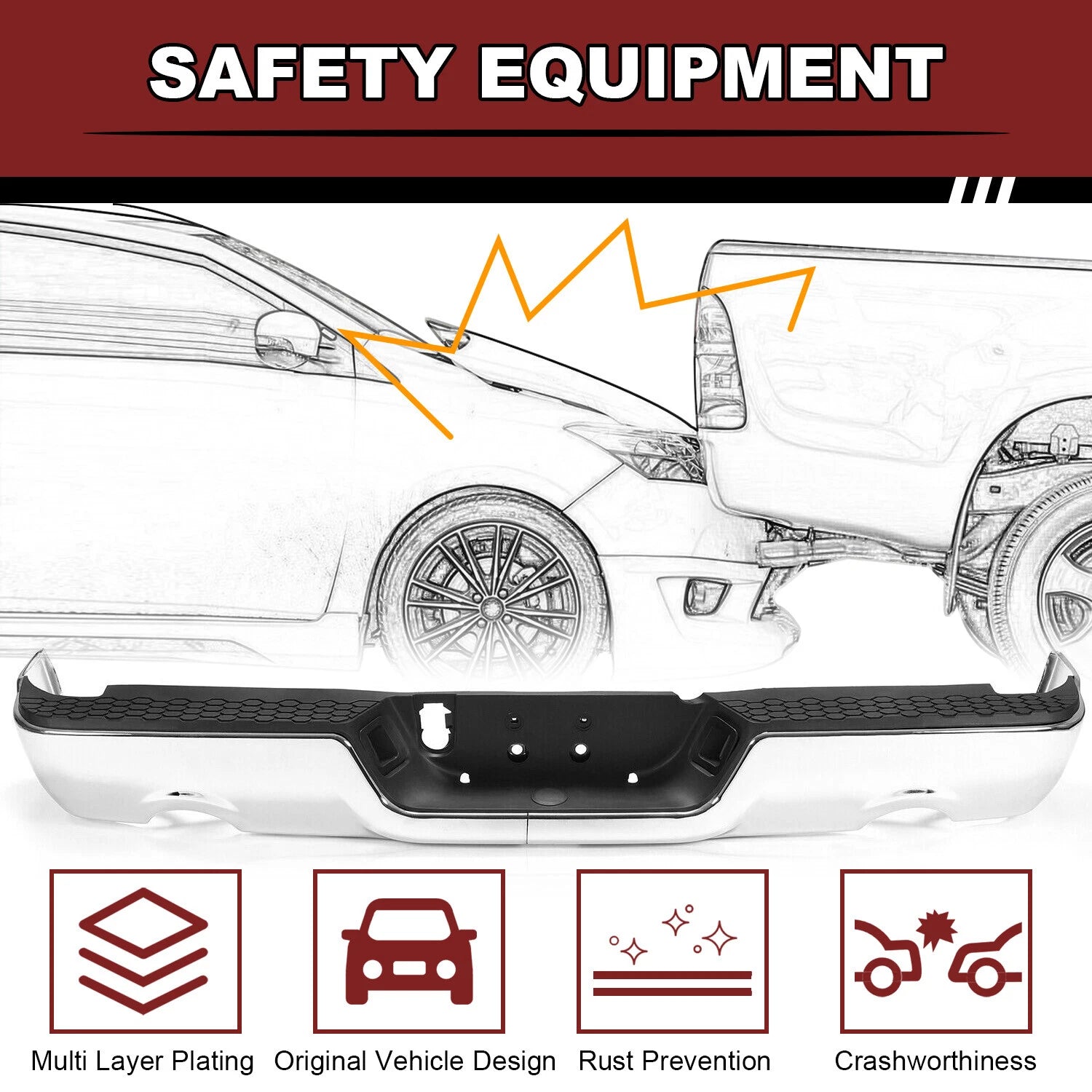 Chrome Rear Step Bumper for Dodge Ram 1500 (2009–2018)