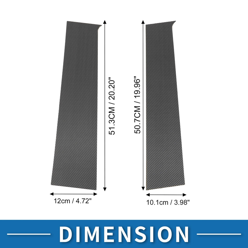 Set of 4 Door Pillar Window Trim for Toyota Tundra (2022–2023) Carbon Fiber