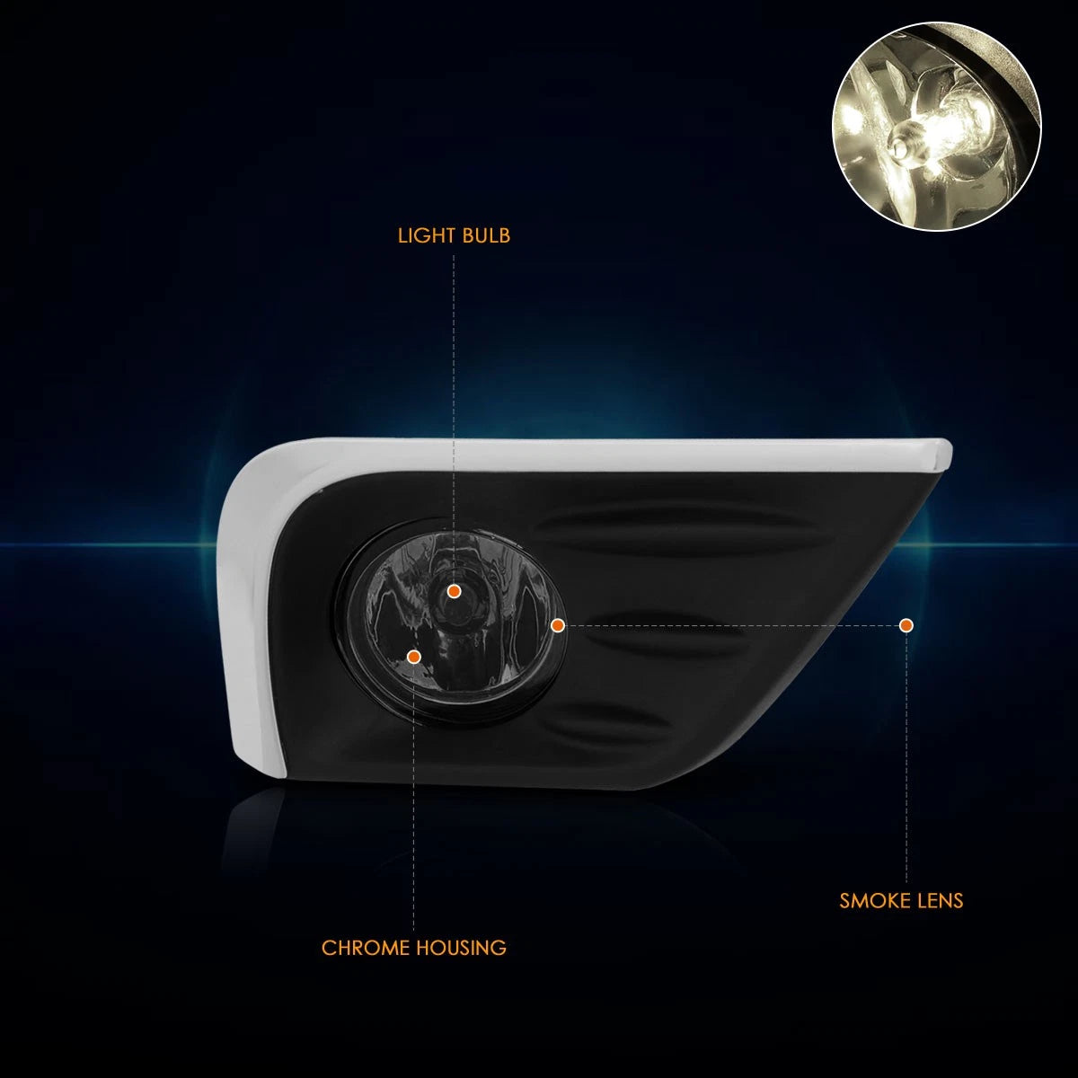 Fog Lights for Nissan Altima (2016–2018) Smoked Lens with Switch & Bezel