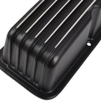 Black Finned Aluminum Tall Valve Covers for Small Block Chevy 327 350 400 (1958–1986)