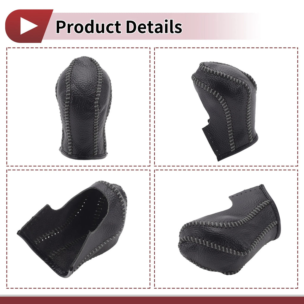 1Pc Gear Shift Knob Cover for Nissan Maxima (2016–2023) Black Gray Faux Leather
