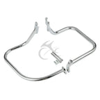 Chrome/Black Saddlebag Guard Rail Crash Bar for Harley FLST FLSTC (2000-2017)