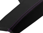 Leather Console Lid Armrest Cover for Buick Regal (2011–2017) Black Purple Stitch