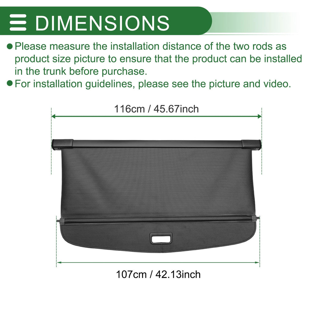 Retractable Cargo Cover for Toyota Prius (2016–2022) Black Carbon Fiber