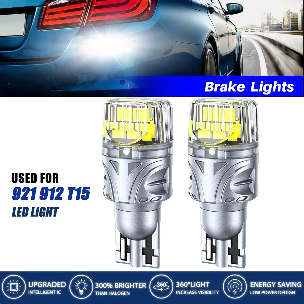 2X 921 912 LED Brake Reverse Backup Light Bulb 2400LM 6000K for T15