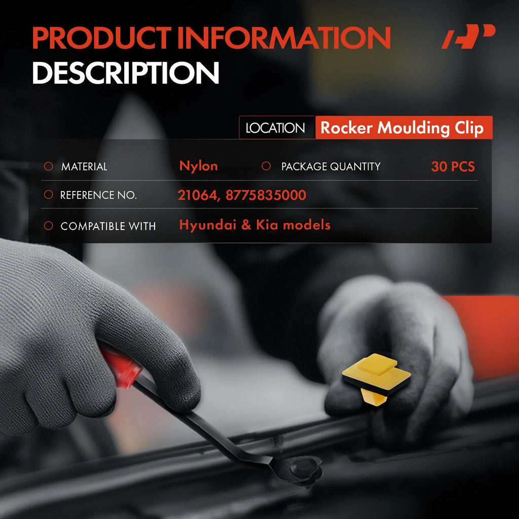 30Pcs Rocker Moulding Fastener Clips for Hyundai