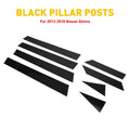 Set of 8 Black Window Pillar Door Trim Covers for Nissan Altima (2013–2018)