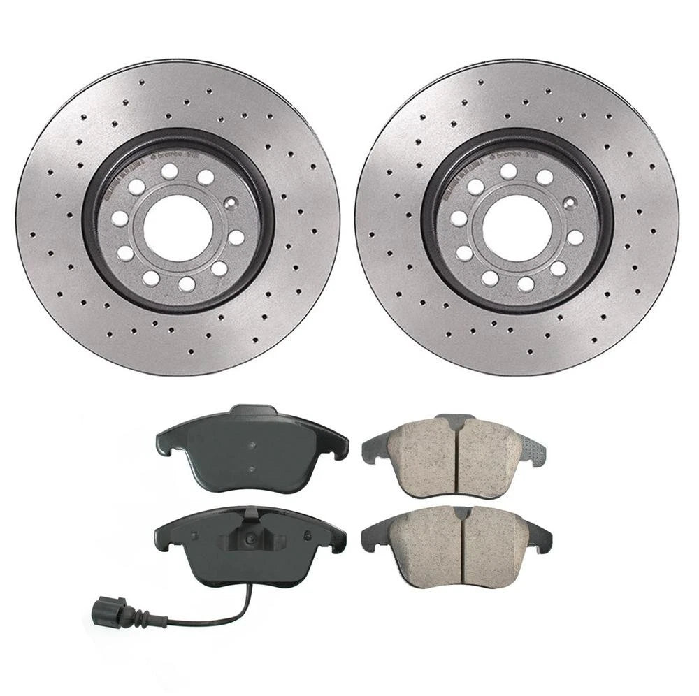 Set of 4 Akebono Euro Ceramic Pads & Xtra 312mm Rotors for Audi VW