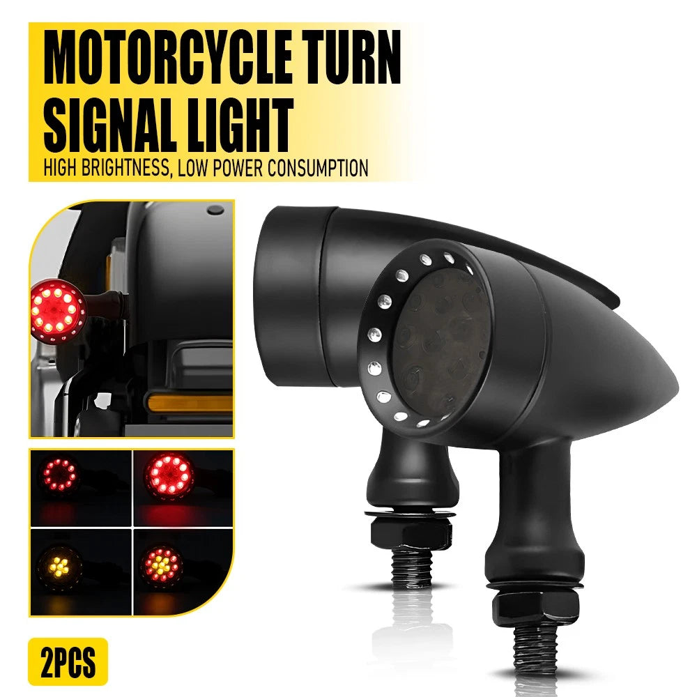 LED Turn Signal Light for Motorcycle (Amber Red)