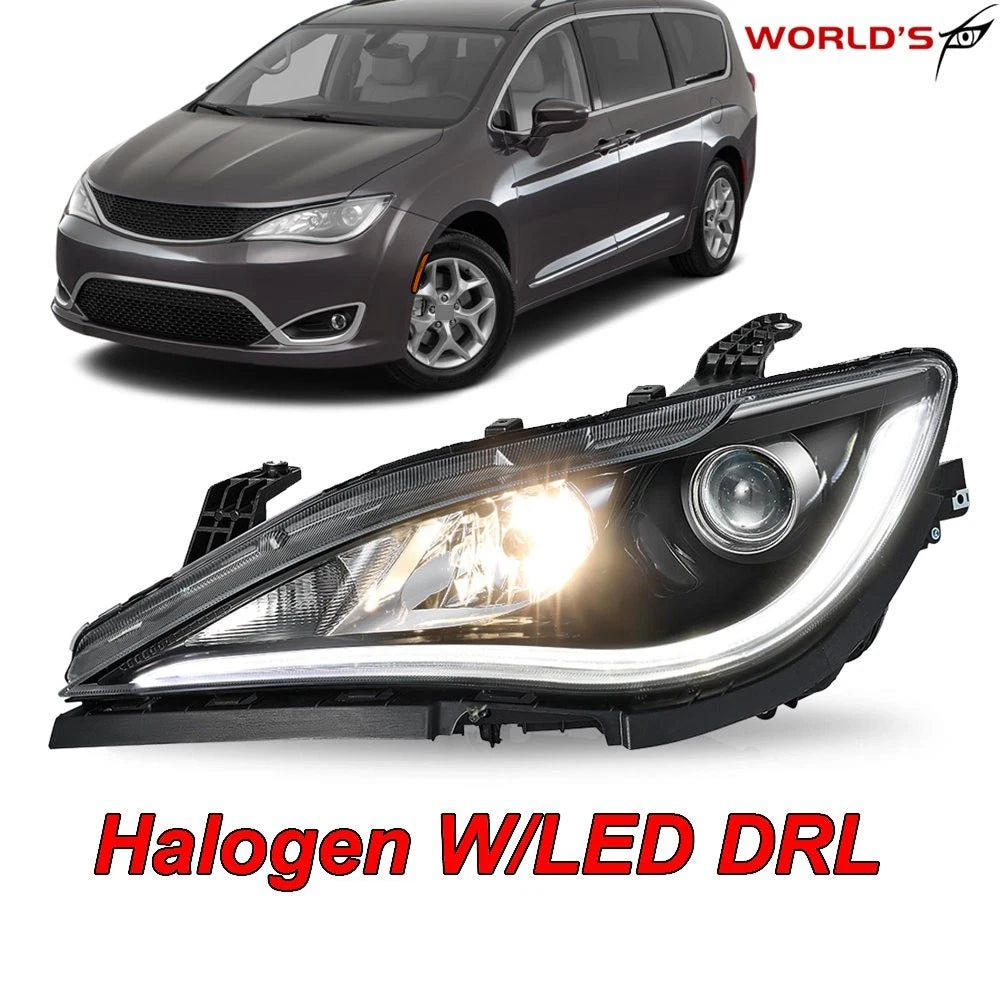 Halogen Headlight with LED DRL Chrome for Chrysler Pacifica (2017–2020)