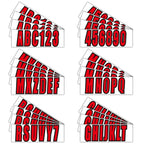 Set of 4 Boat Registration Decal Stickers A-Z & 0-9 Red